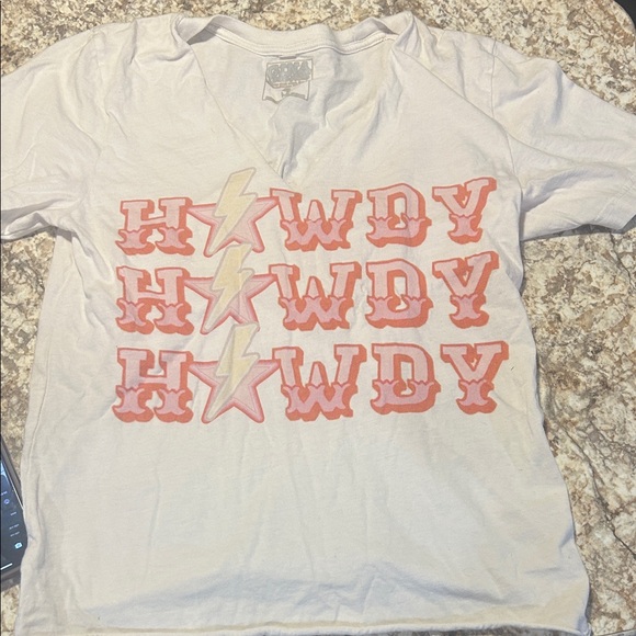 Kids White and Pink 'Howdy' Graphic T-Shirt - Picture 1 of 1